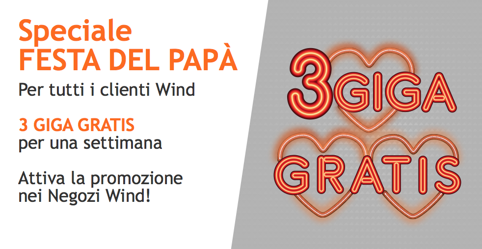 Wind regala 3GB per la festa del papà e lancia nuove promozioni All Inclusive