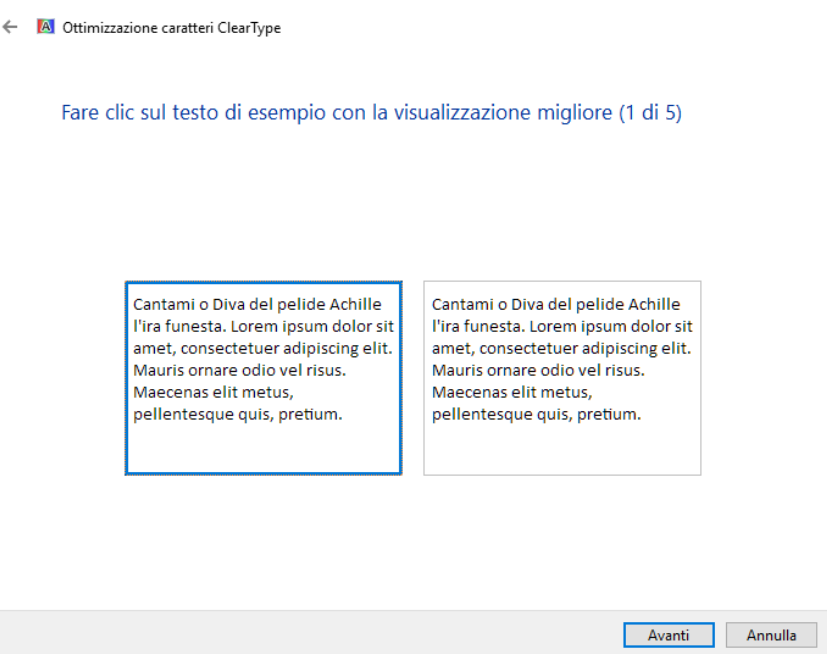 Migliorare la leggibilità del testo su Windows