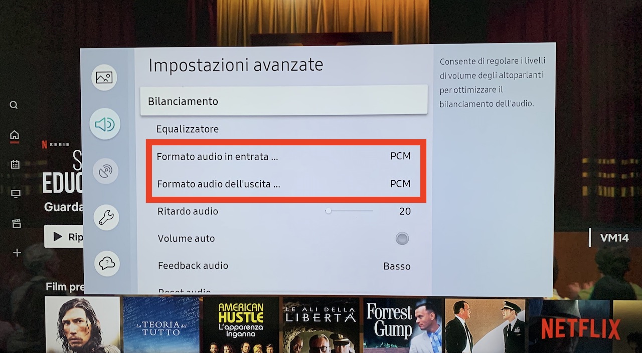 problema-audio-con-Netflix-uscita-ottica-e-TV-Samsung