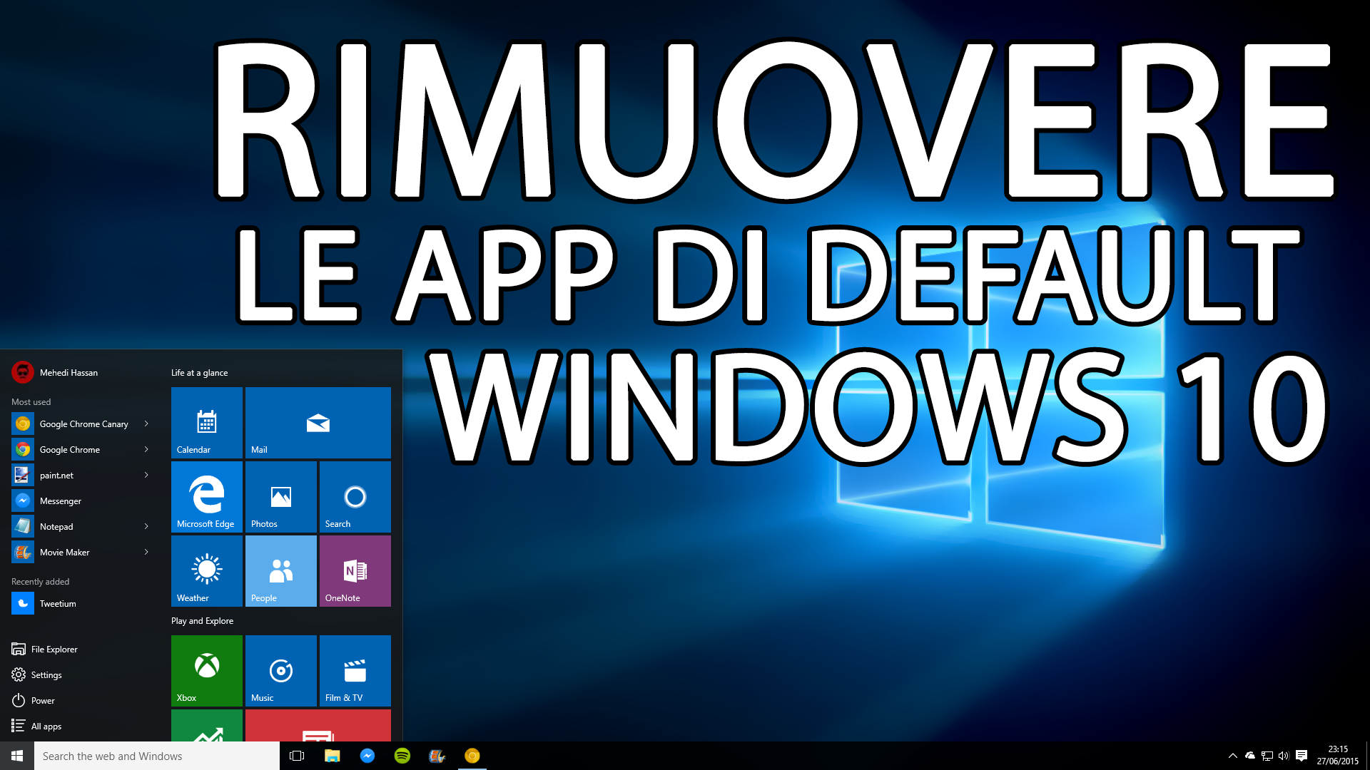 Disinstallare le app e i programmi predefiniti in Windows 10