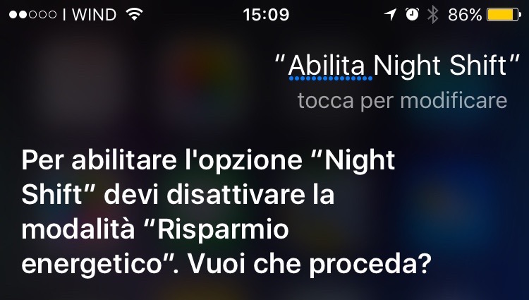 Come riuscire ad attivare contemporaneamente Night Shift e Risparmio Energetico su iOS 9.3.1.