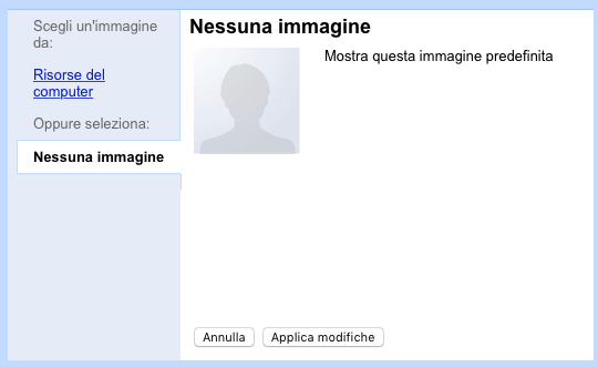 Rimuovere la foto del profilo Gmail