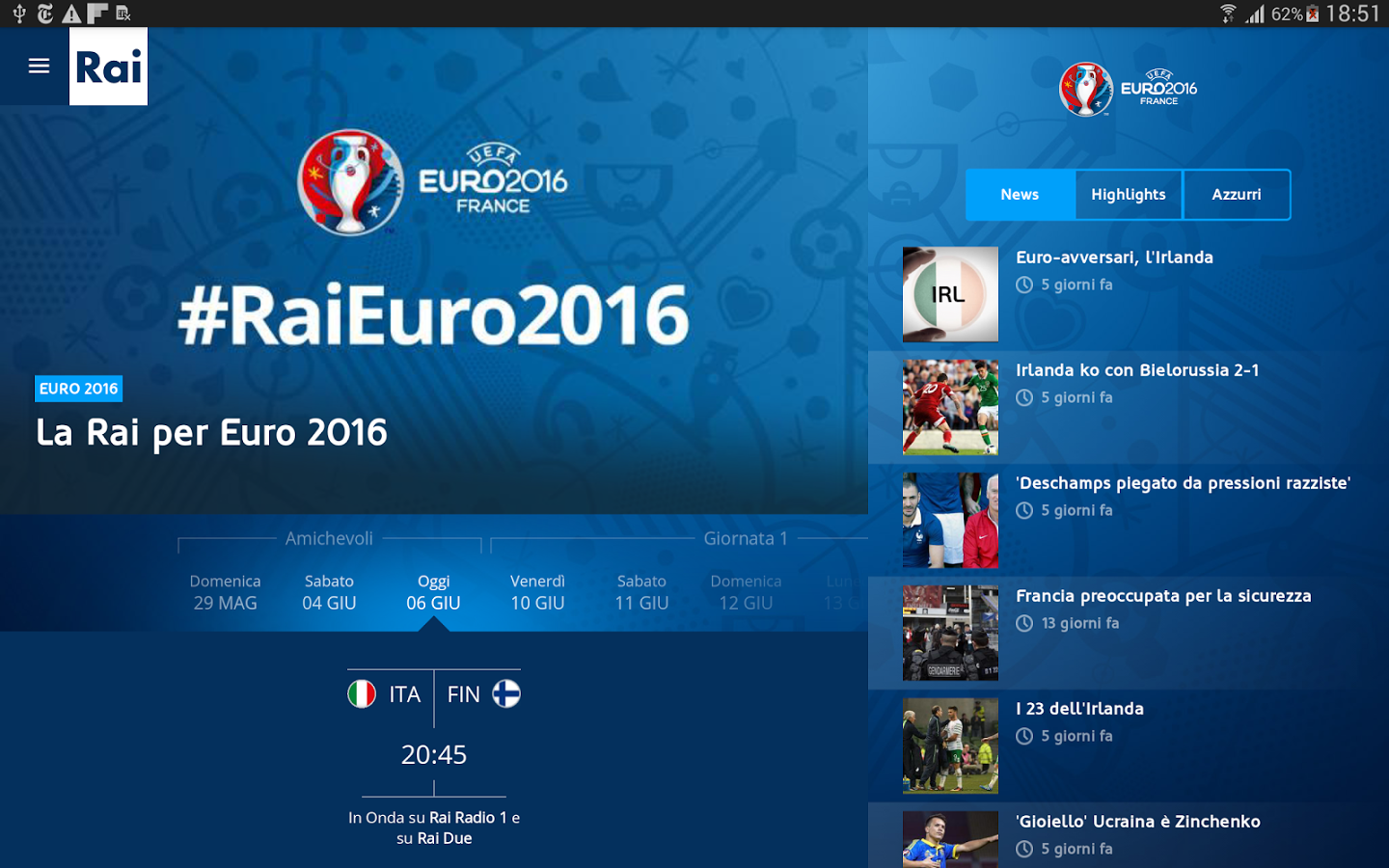 Come seguire gli Europei di calcio 2016 in diretta streaming da tablet o smartphone