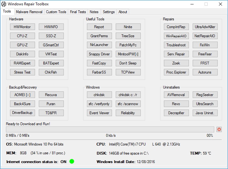 Windows Repair Toolbox, il tool magico che controlla il PC e ripara tutti i problemi di Windows