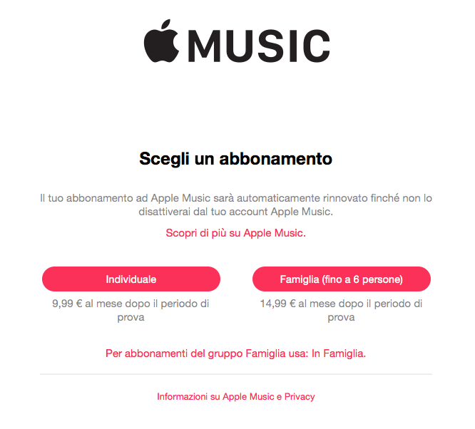 Disattivare l’abbonamento automatico di Apple Music