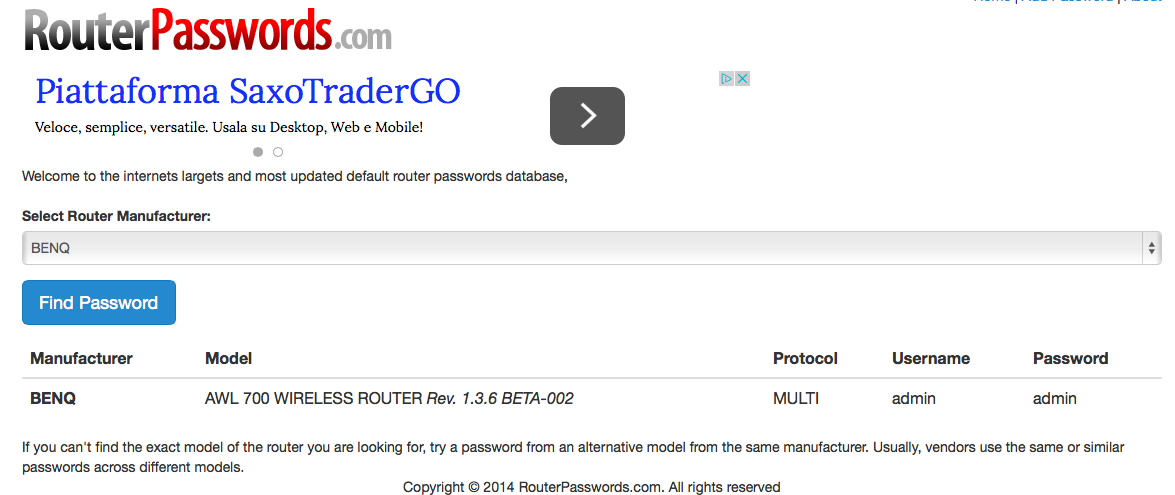 Come trovare la password del modem router