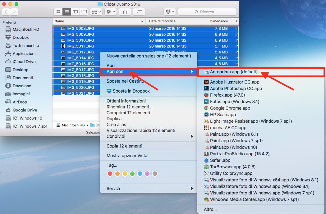 come ridurre il peso di una foto con mac