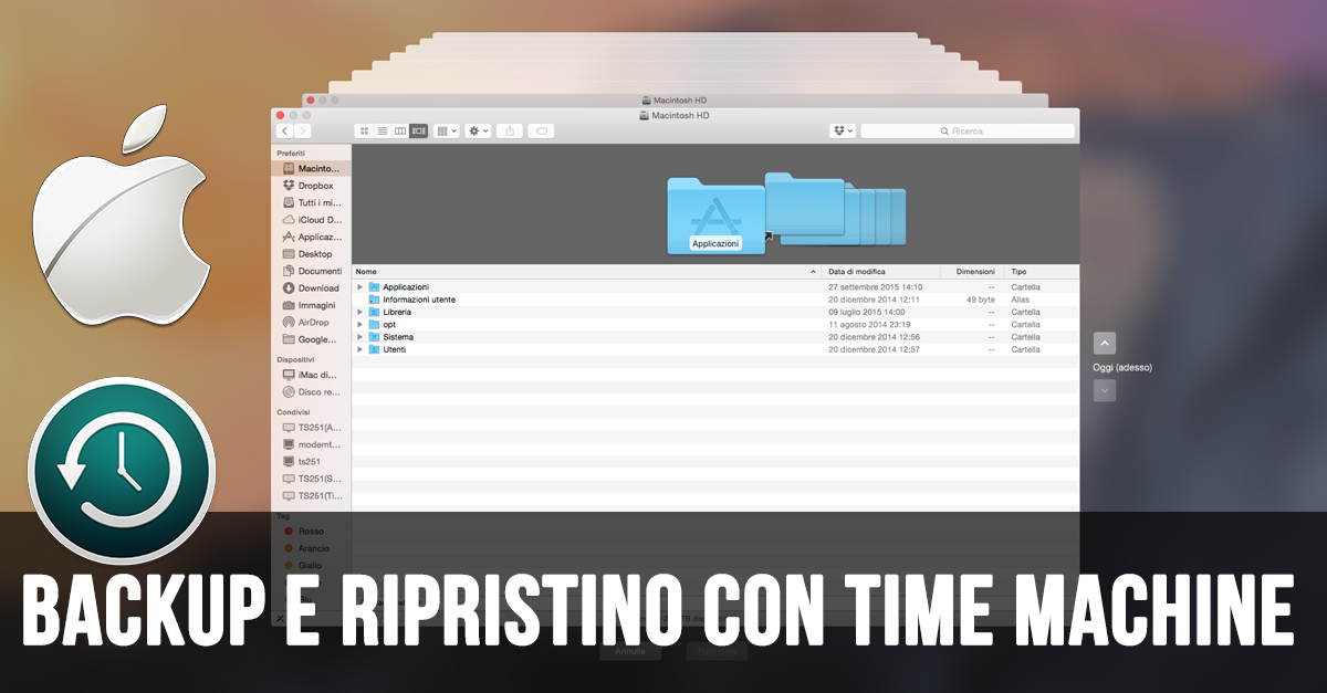 Mac OS X, come fare un Backup e un ripristino utilizzando Time Machine