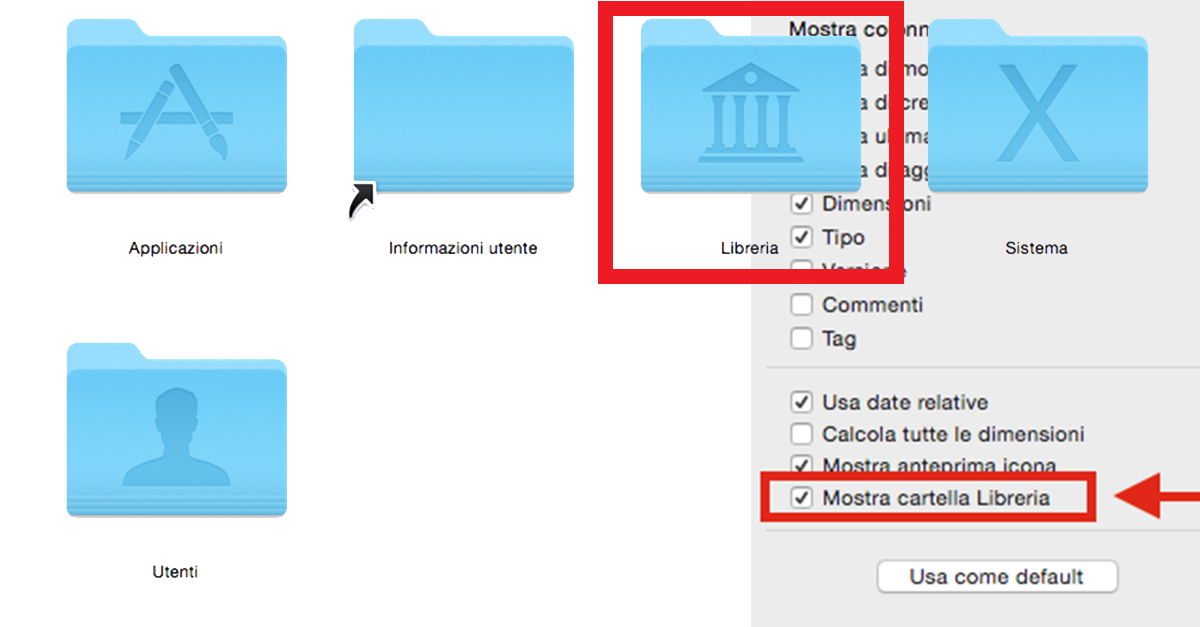 Come visualizzare la cartella Libreria su Mac