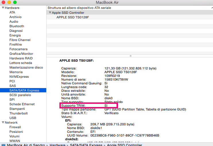 Mac OS X: come abilitare il supporto TRIM in Yosemite